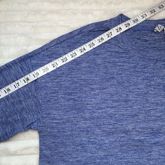 4/25$ Z By Zella Heathered Blue Crew Neck Long Sleeve Athletic Top Womens Medium - Picture 7 of 7